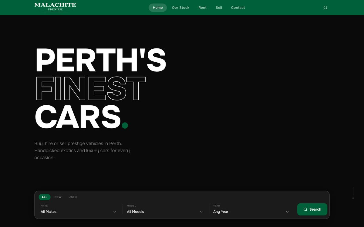Malachite Prestige website