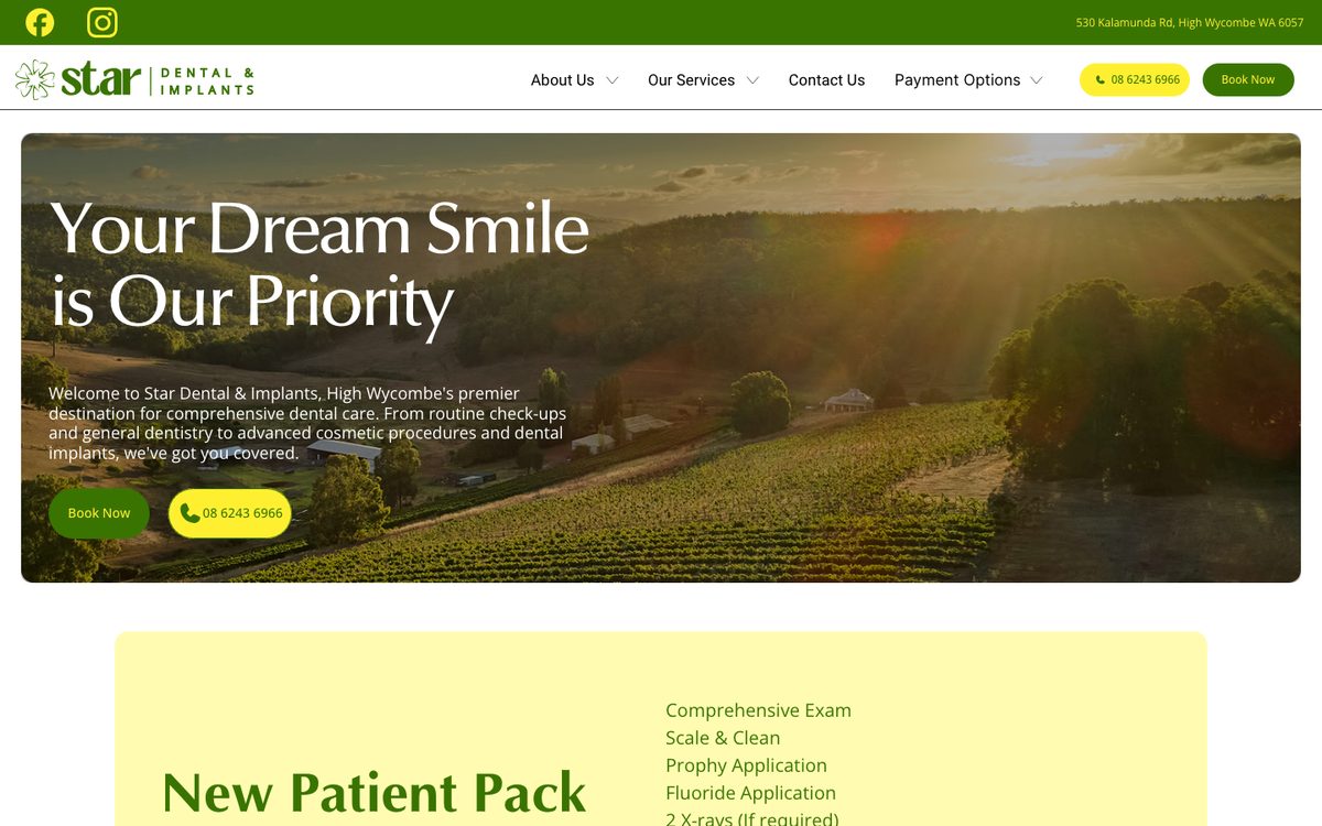 Star Dental & Implants website